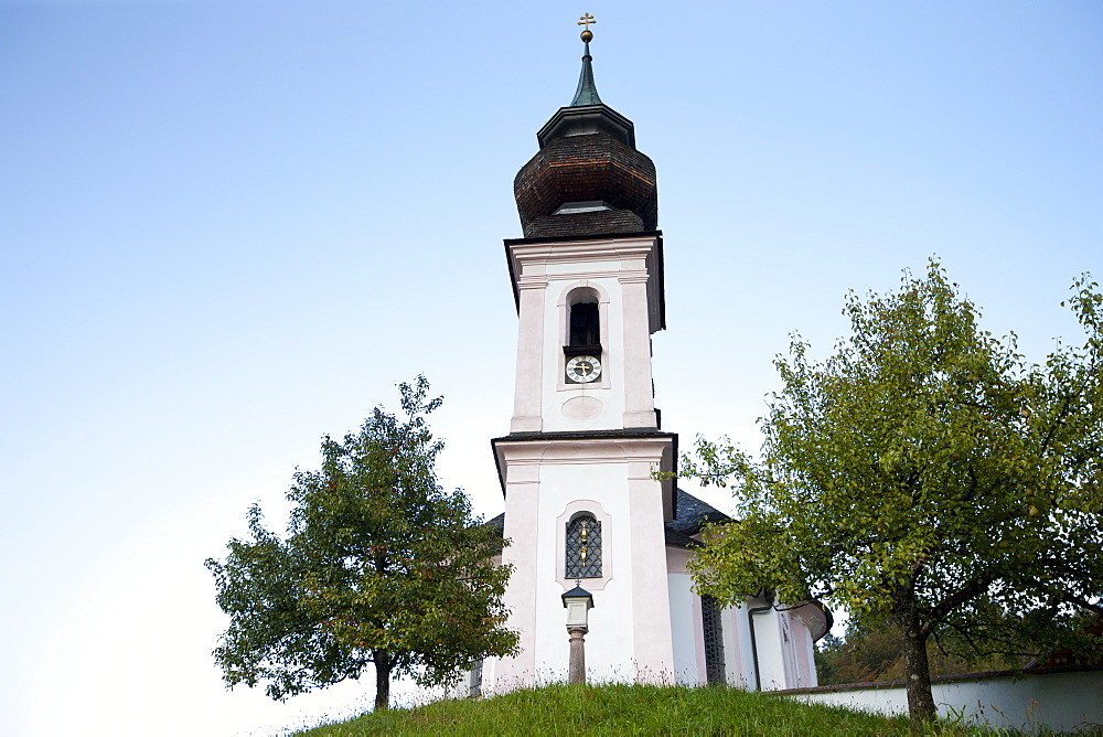 Wallfahrtskirche Maria Gern, traditional onion dome Roman Catholic church at Berchtesgaden in Bavaria, Germany