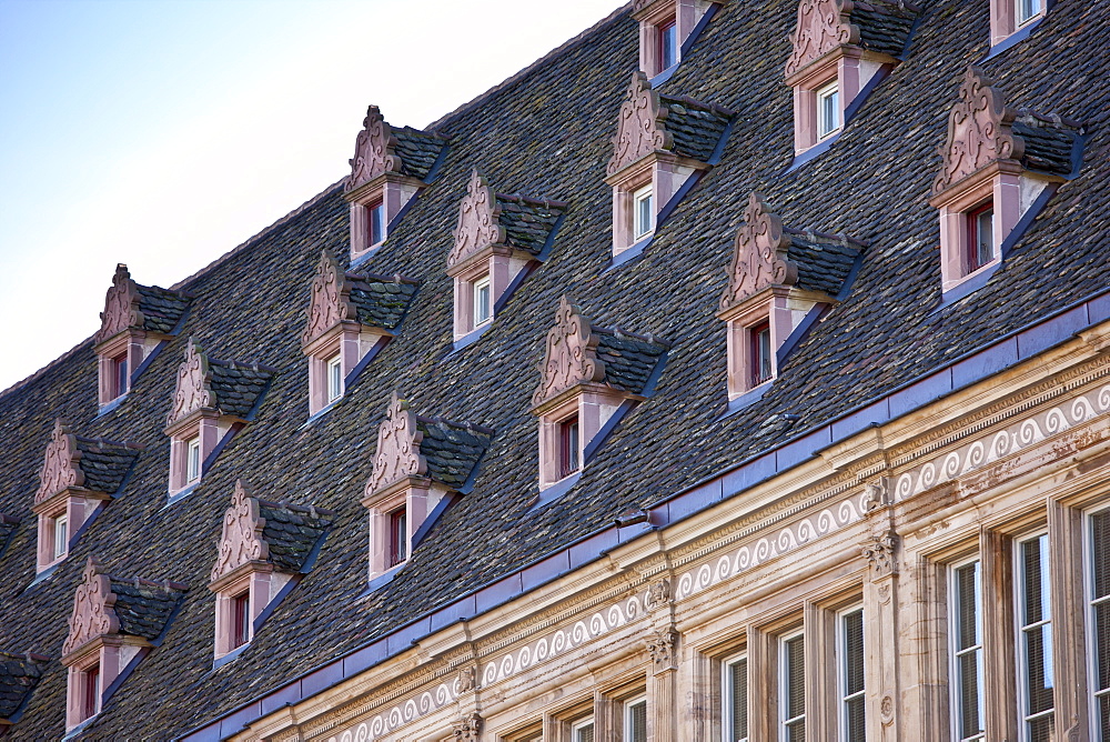 The Chamber of Commerce building in Gutenberg Place in the old part of Strasbourg, Alsace, France