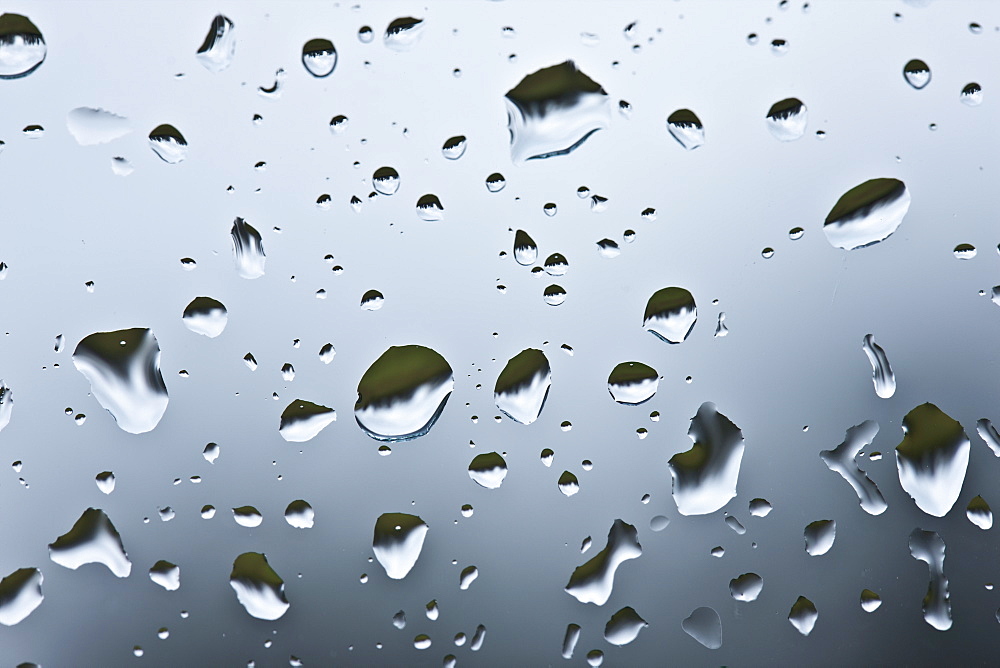 Raindrops on glass