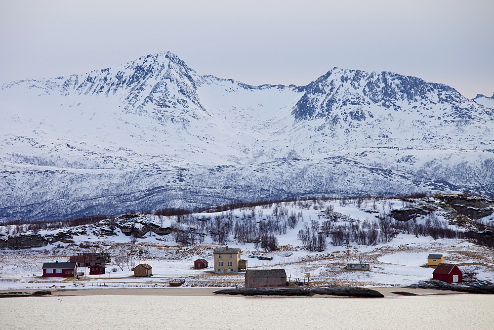 Hamlet on Kvaloya Island near Sommeroy in Arctic Circle Northern Norway