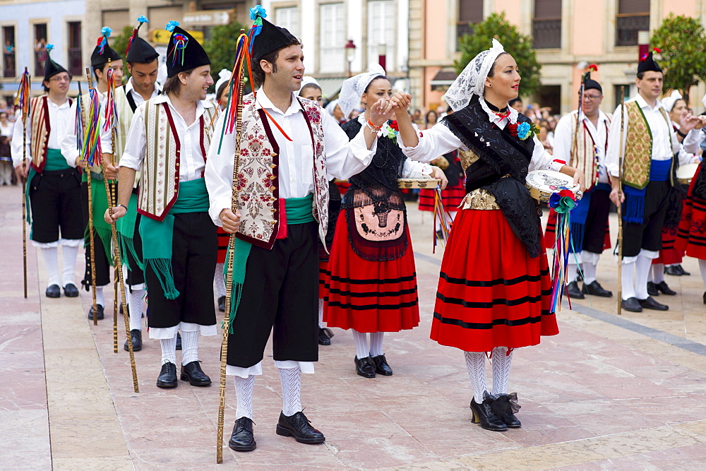 Traditional fiesta at Villaviciosa in Asturias, Northern Spain