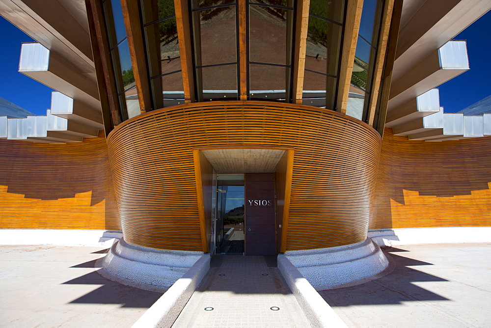 Ysios Bodega winery futuristic architecture at Laguardia in Rioja-Alaveda wine-producing area of Basque country, Spain