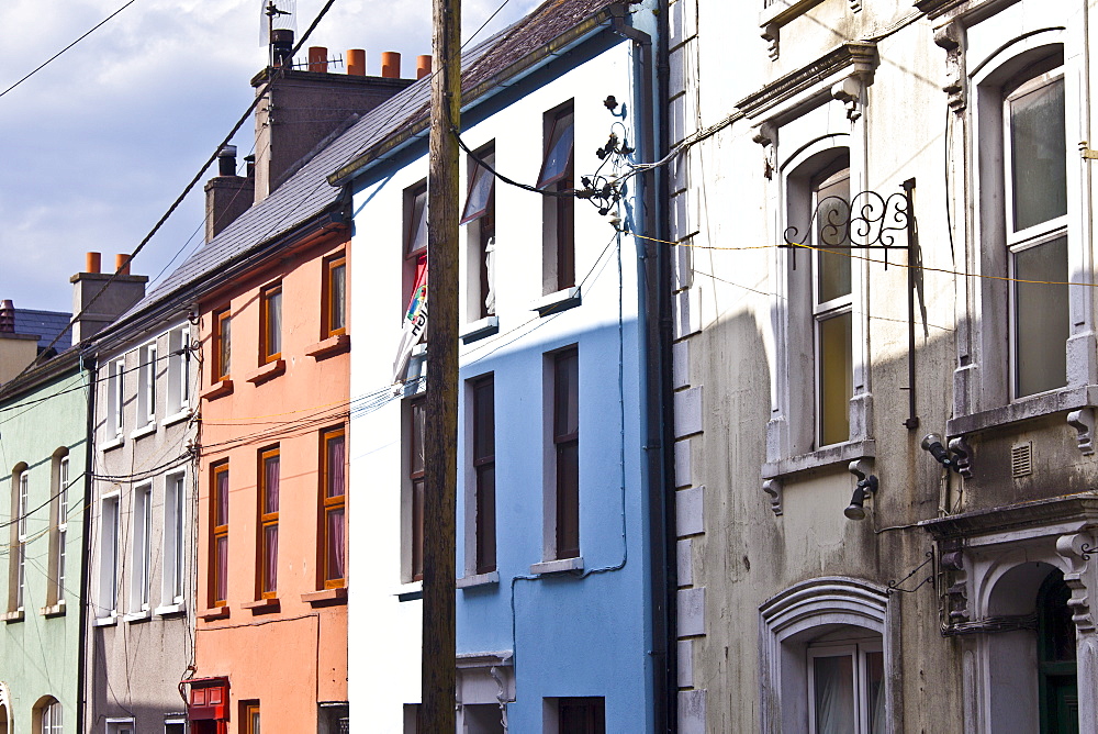 Brightly coloured buildings in Youghal, County Cork, Southern Ireland