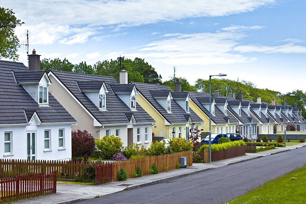 New build houses new development in County Cork, Ireland. EU funds led to 'Celtic tiger' investment in the Republic