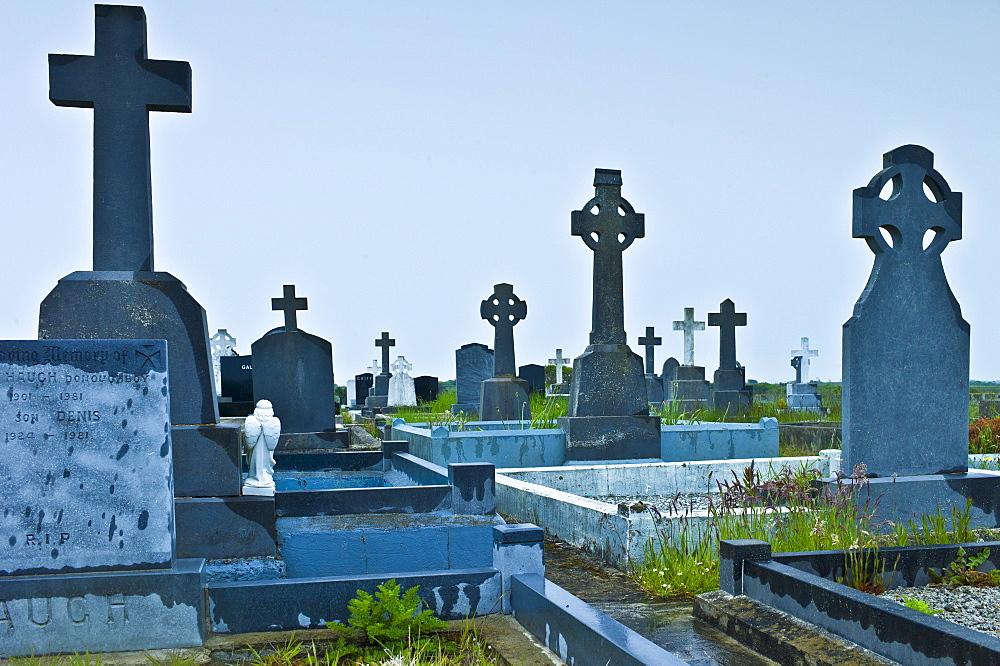 Graves at Lisdeen christian graveyard near Kilkee, County Clare, West of Ireland