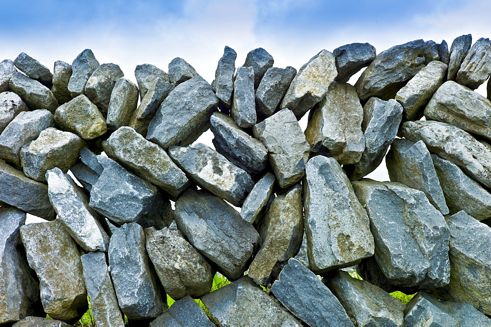 Traditional dry stone wall in The Burren, County Clare, West of Ireland