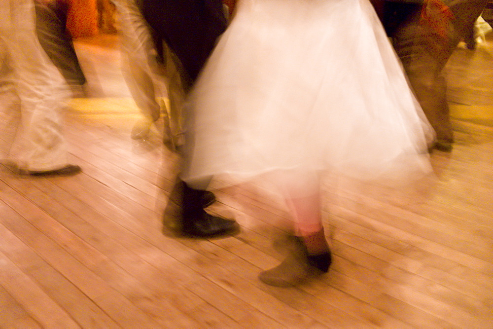 Traditional Irish set dancing at a Ceilidh at Vaughan's Bar in Kilfenora, County Clare, West of Ireland