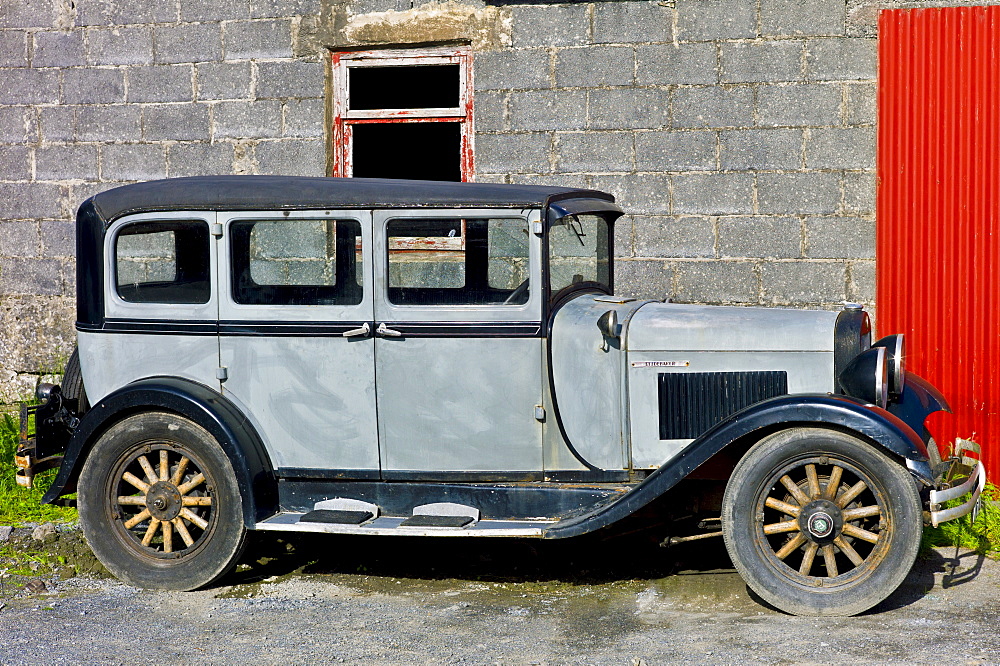 Old American Studebaker classic vintage car in Kilfenora, County Clare, West of Ireland