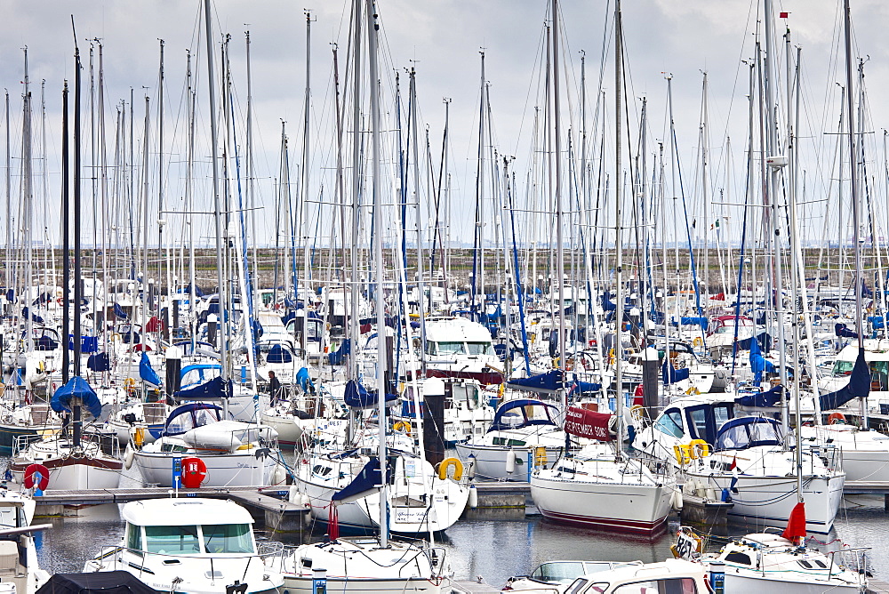 Yachts in the marina at Dun Laoghaire harbour, East Coast of Ireland