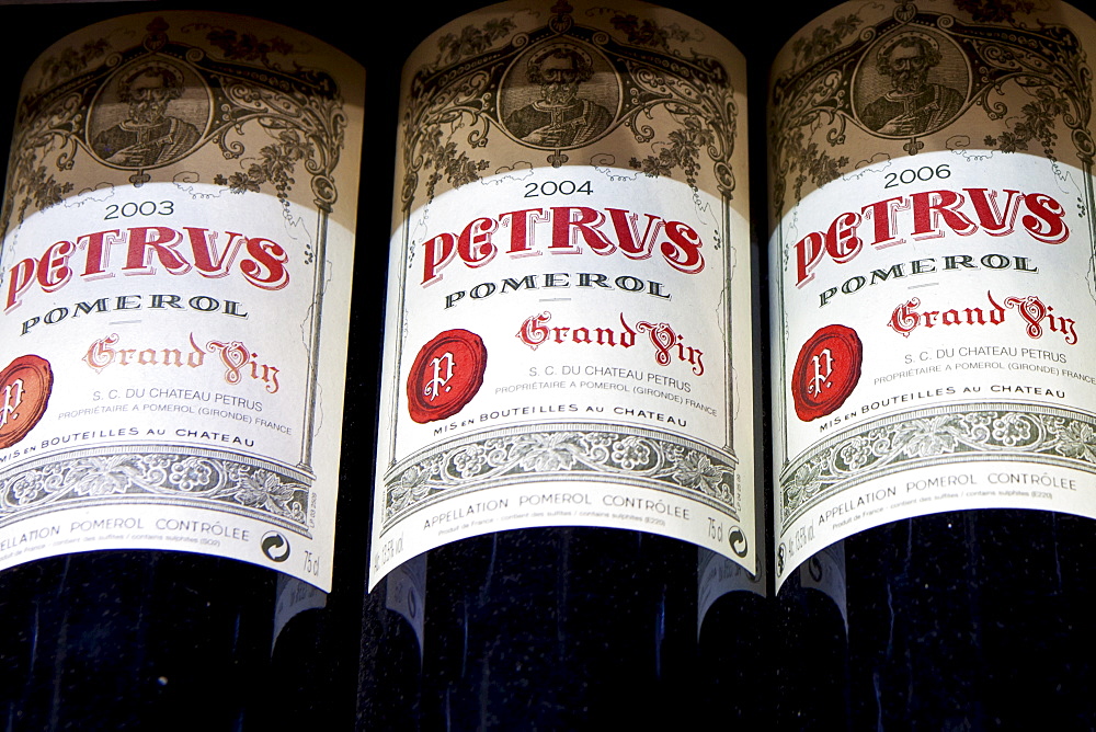 Chateau Petrus fine wine vintage 2003, 2004, 2006, Grand Vin on sale in St Emilion, Bordeaux, France