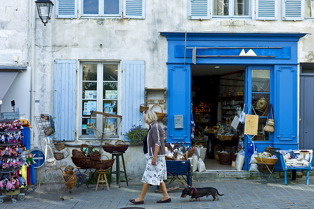 Street scene souvenir shop at St Martin de Re,  Ile de Re, France