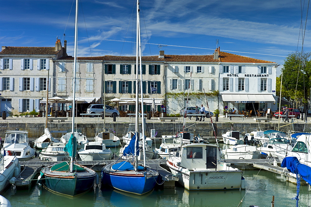 Boats in the harbour at Quai de Senac in La Flotte, Ile de Re, France