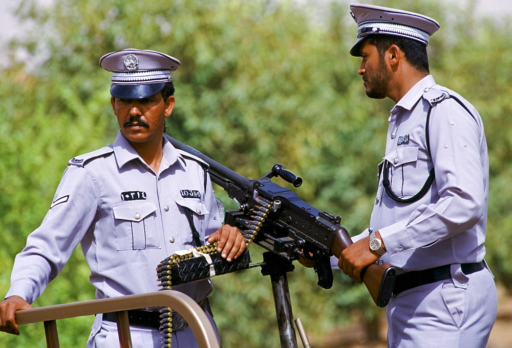 Anti-terrorist security at parade of armed forces in Abu Dhabi, United Arab Emirates