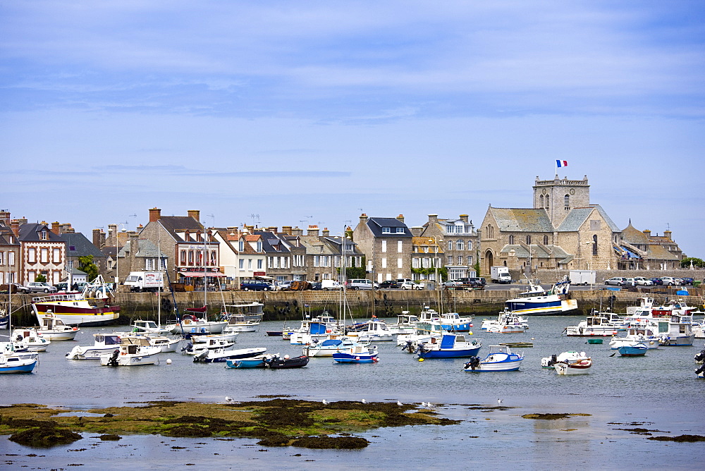 Picturesque fishing port of Barfleur in Normandy, France