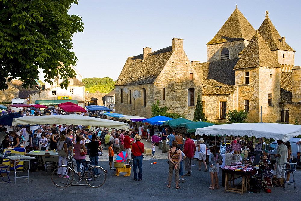 Village fete traditional festival in St Genies in the Perigord region,  France