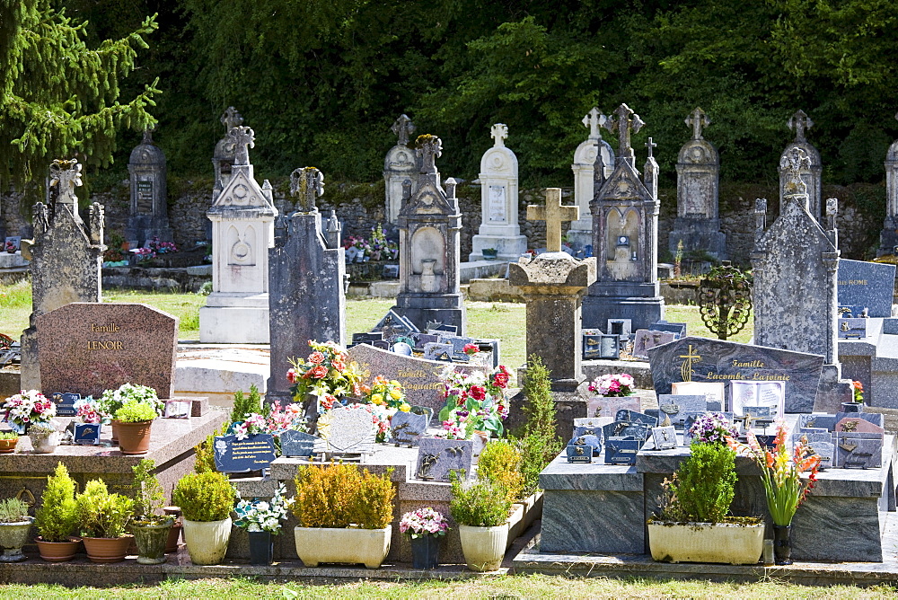 Graveyard at St Amand de Coly, Dordogne, France