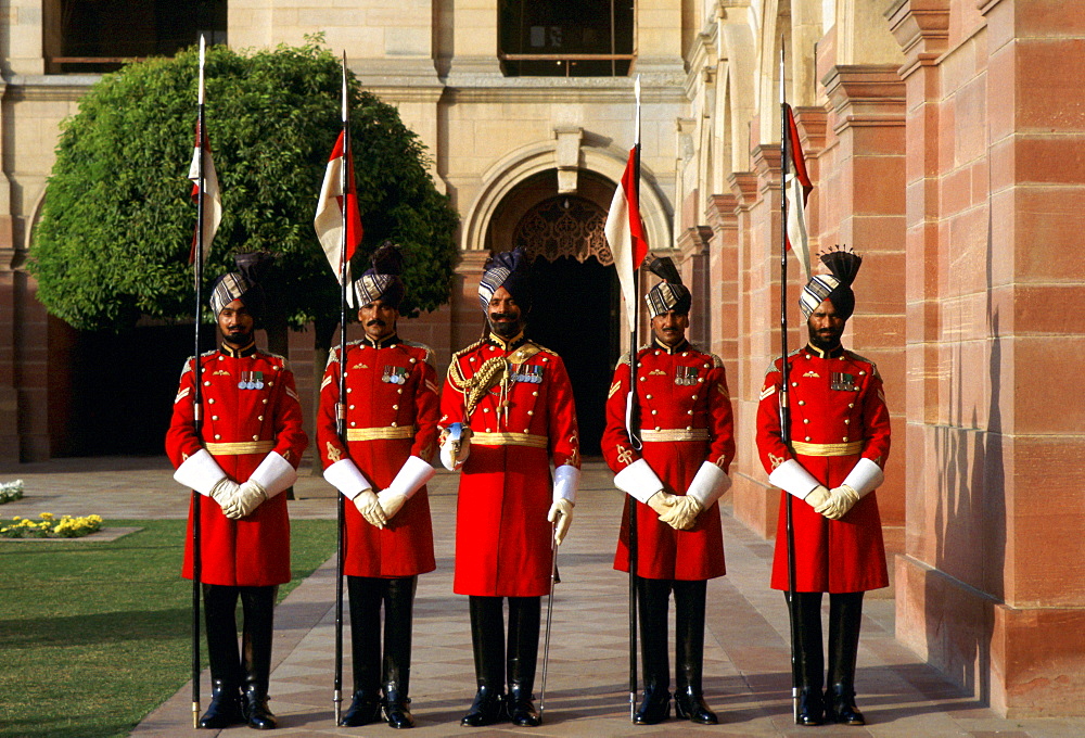 The Presidential Guard at the President's Palace at Rashtrapati Bhavan, India