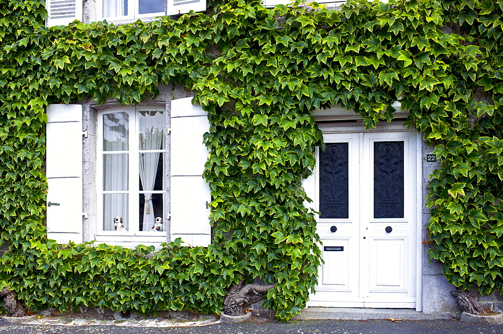 Typical grand French house in Montmartin-Sur-Mer, Normandy, France