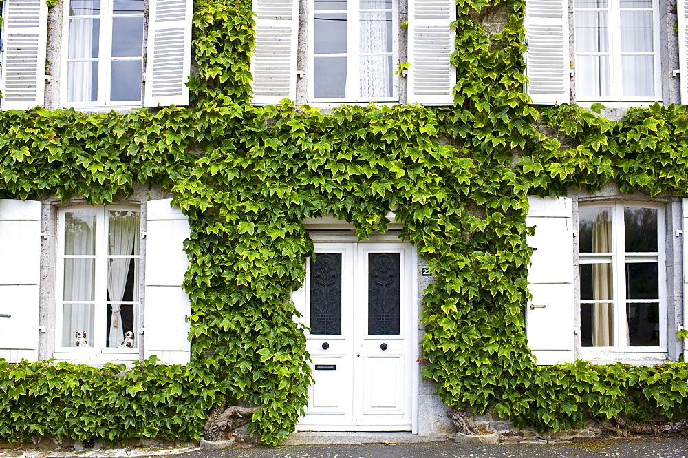 Typical grand French house in Montmartin-Sur-Mer, Normandy, France