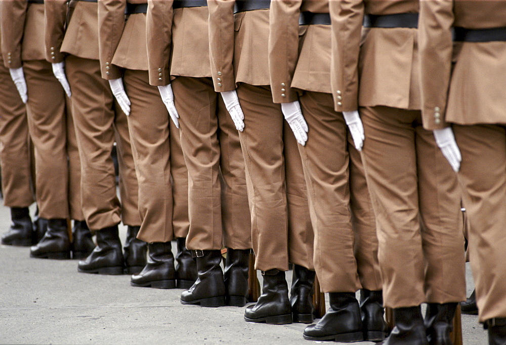 Soldiers at military parade in Budapest, Hungary