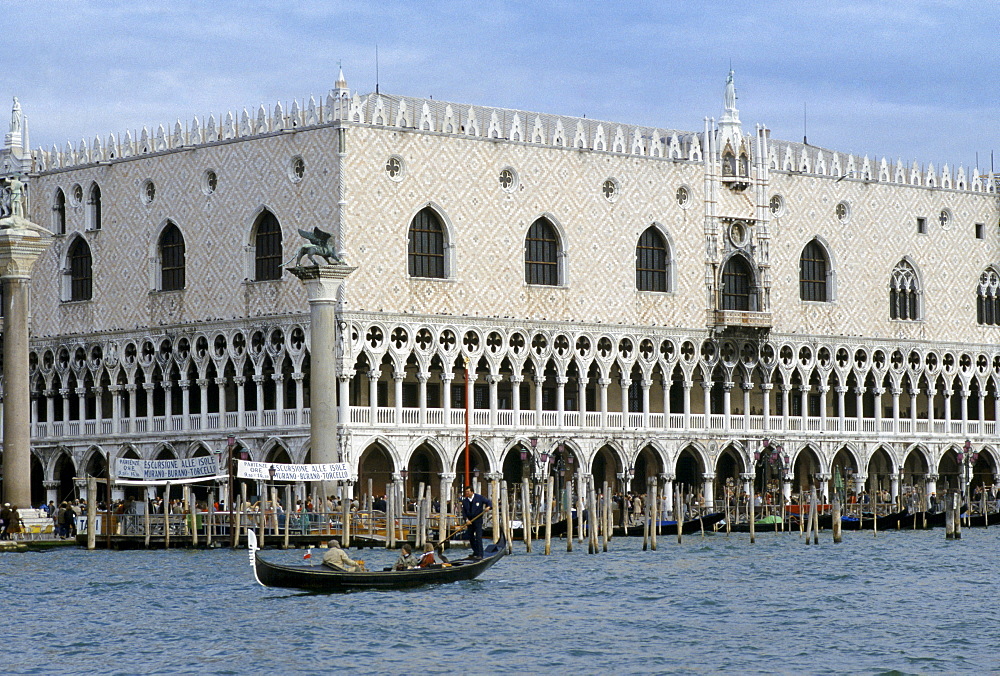 Gondola on the canal near Piazza San Marco in Venice, Italy