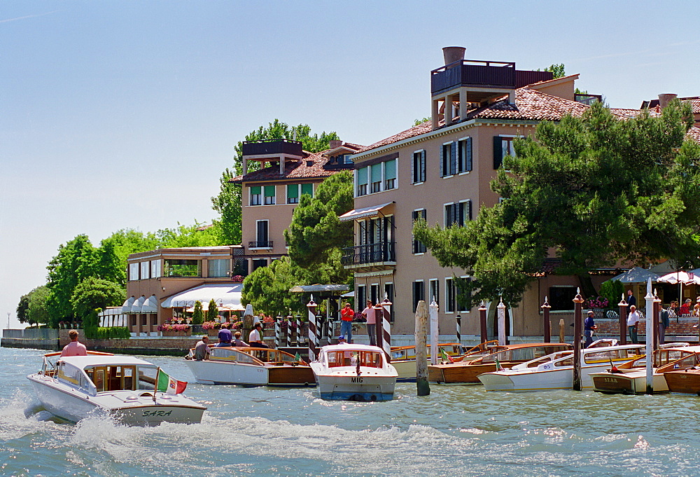 Hotel Cipriani and private dock on Giudecca Island, in Venice, Italy