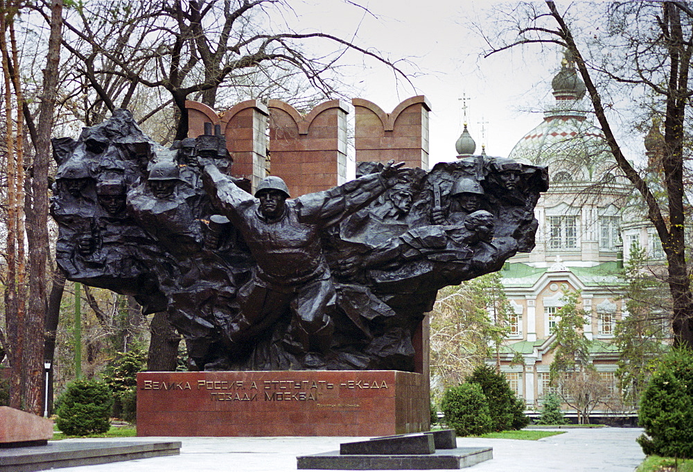 Soviet Monument to World War II heroes in Panfilov Park, Almaty, Kazakstan