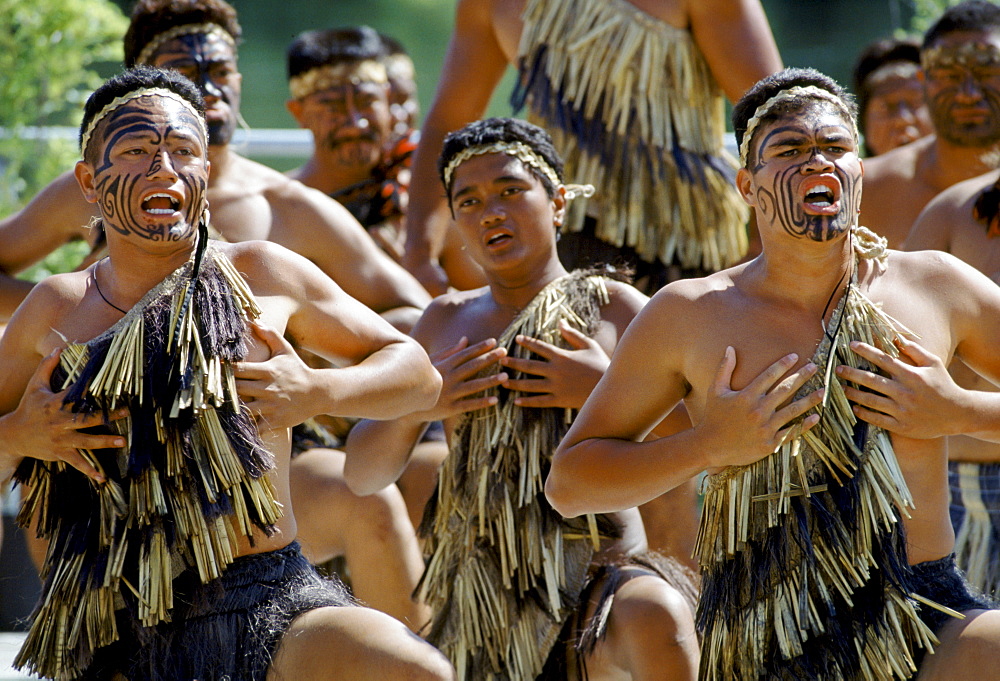 Maori warriors at a tribal gathering in New Zealand