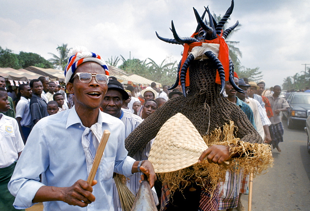 Nigerian locals at tribal gathering cultural event at Port Harcourt in Nigeria, West Africa