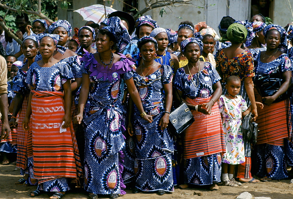 Nigerian locals at tribal gathering cultural event at Port Harcourt in Nigeria, West Africa