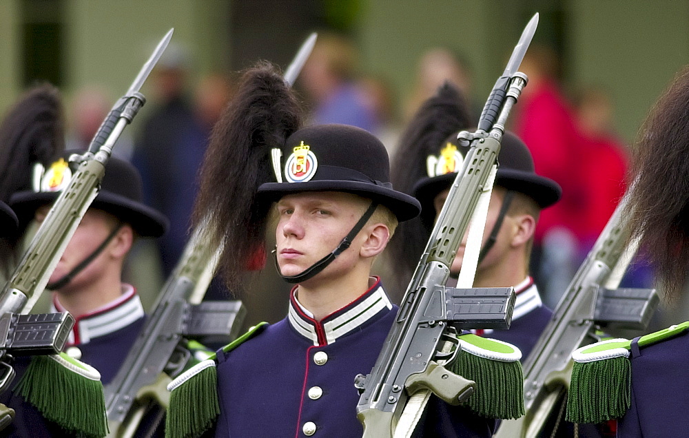 Guard of honour at the Norwegian War Memorial at Akershus Castle, Oslo, Norway