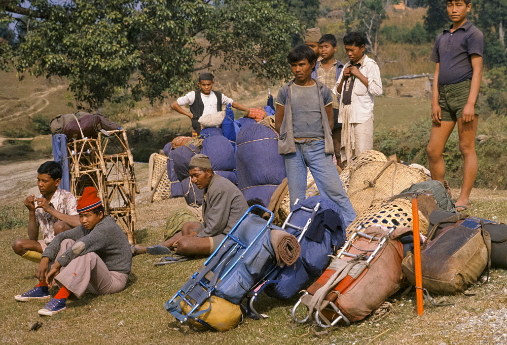 Sherpas in the foothills of the Himalayas at Pokhara in Nepal