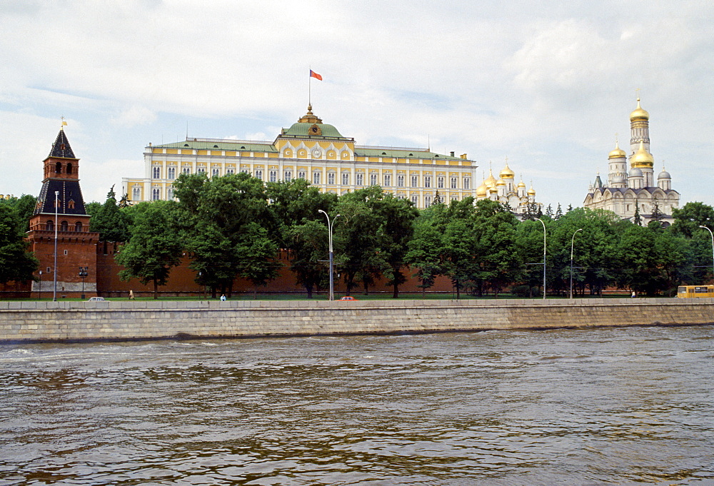 The Kremlin, Archangel Michael Cathedral, and Moscow River, Russia