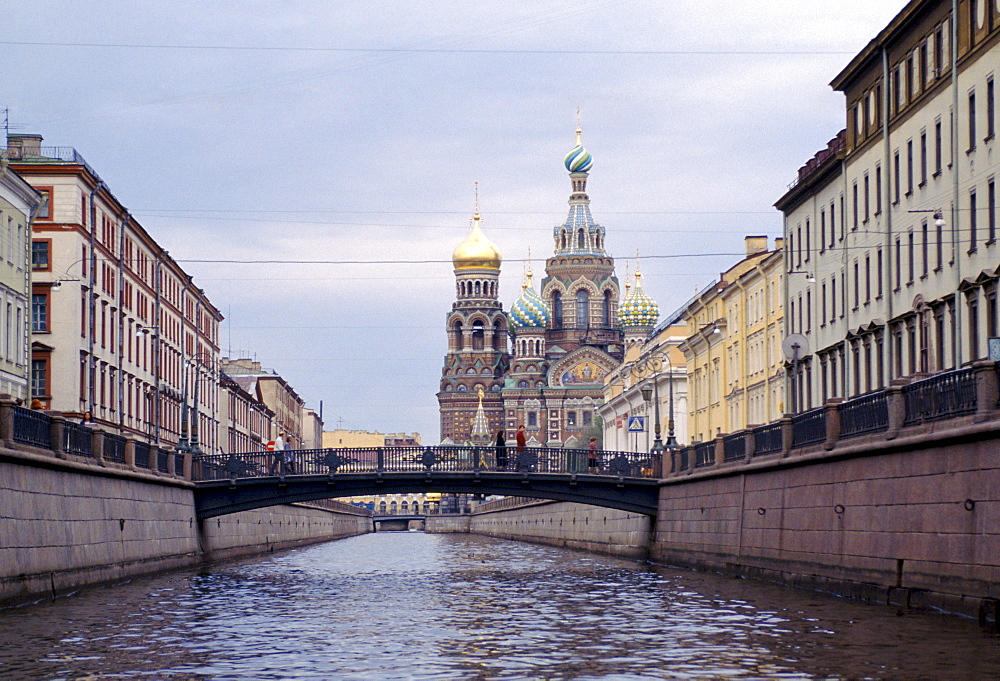 Bridge over the canal in St Petersburg, Russia