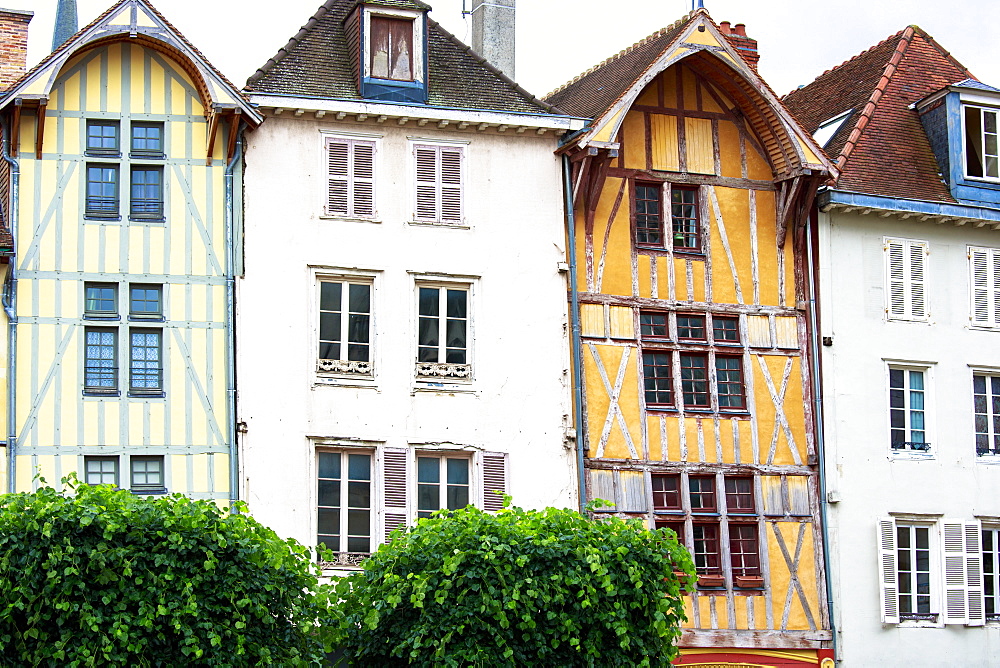 Traditional medieval timber-frame architecture at Troyes in the Champagne-Ardenne region, France, Europe