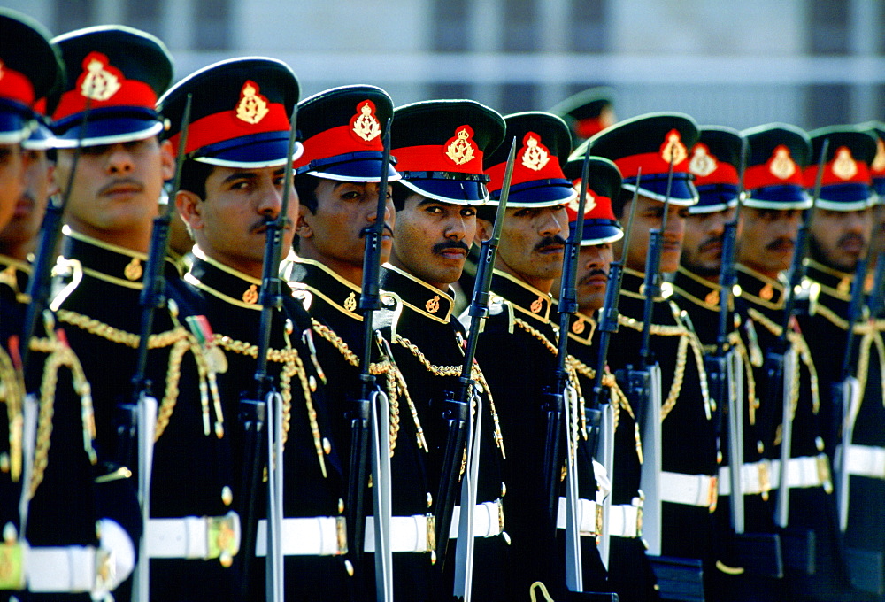 Royal Palace guard at the Sultan's Palace in Muscat, Oman