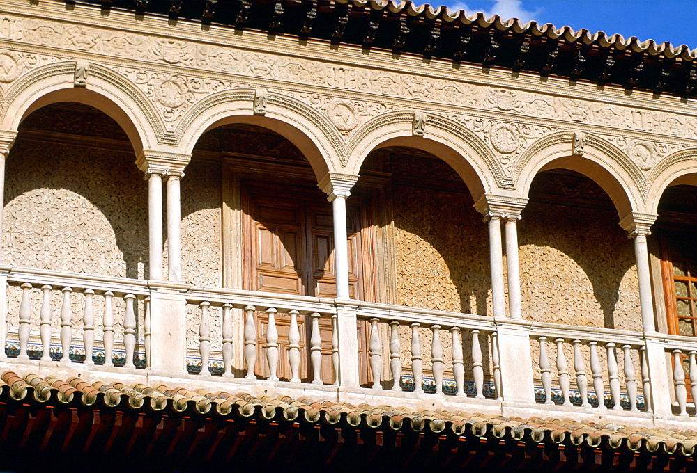 Alcazar Palace in Seville, Spain - balustrades and arches.