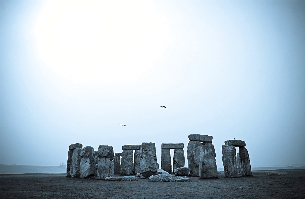 The famous stone circle at Stonehenge, England