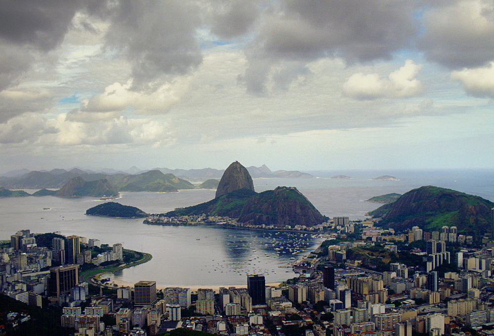 The city of Rio de Janiero showing Sugar Loaf Mountain, Brazil