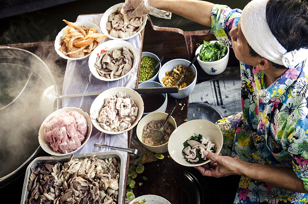 Taling Chan floating market, Bangkok, Thailand, Southeast Asia, Asia 