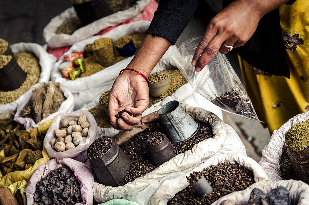 Spice market, Old Pokhara, Nepal. Asia 