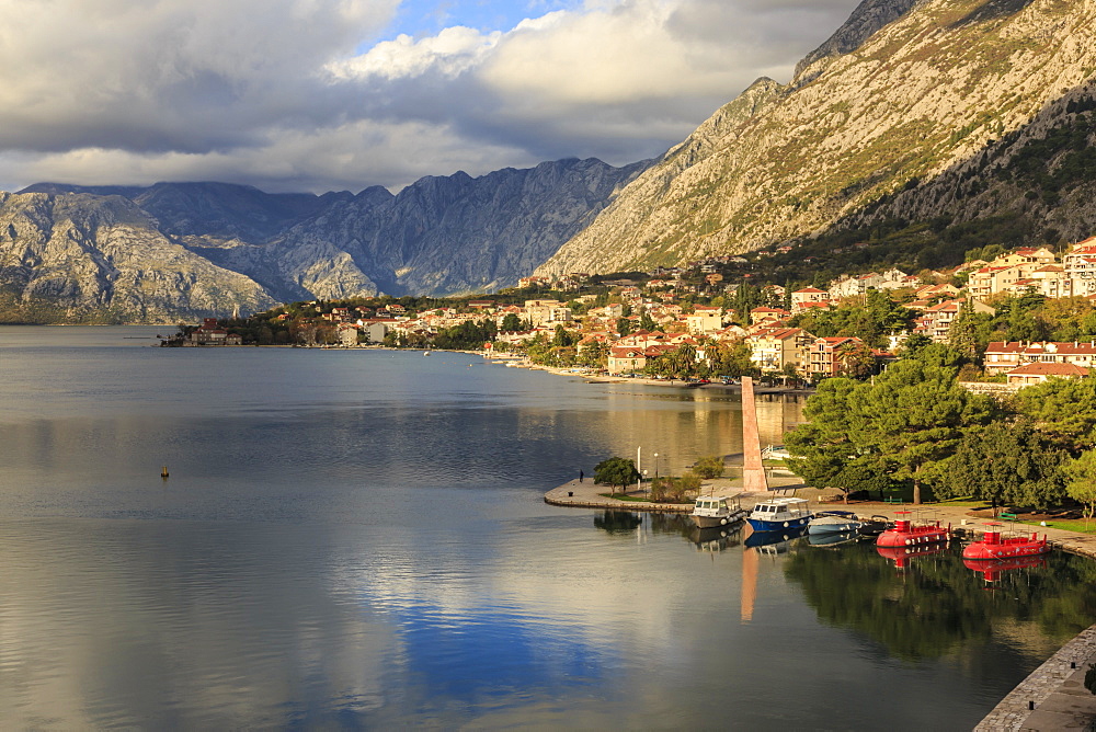 Afternoon reflections, stunningly beautiful Bay of Kotor (Boka Kotorska), Kotor, UNESCO World Heritage Site, Montenegro, Europe