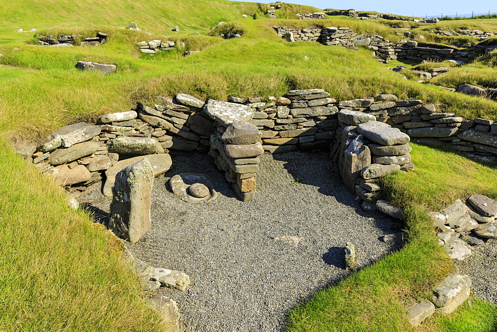 Jarlshof Prehistoric and Norse Settlement, 4000 years old, Sumburgh Head, Mainland, Shetland Islands, Scotland, United Kingdom, Europe