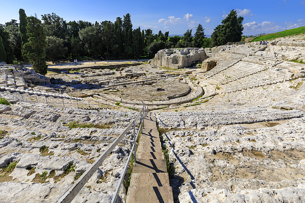 Teatro Greco (Greek Theatre), the Greek Amphitheatre at Syracuse (Siracusa), UNESCO World Heritage Site, Sicily, Italy, Europe