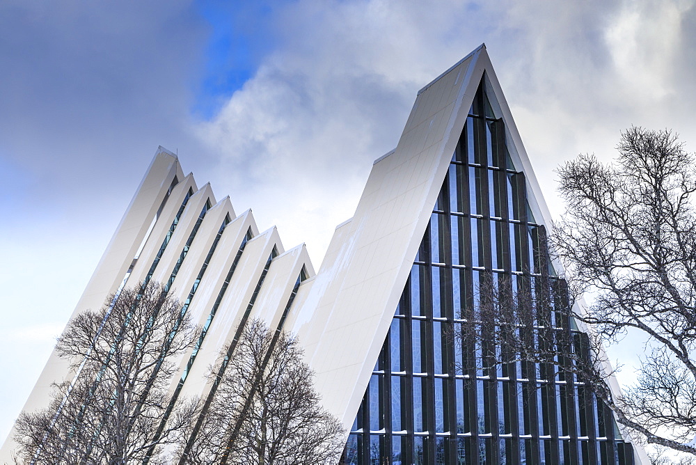 Arctic Cathedral in winter, Tromsdalen, Tromso, Tromsoya, Troms, Arctic Circle, North Norway, Scandinavia, Europe