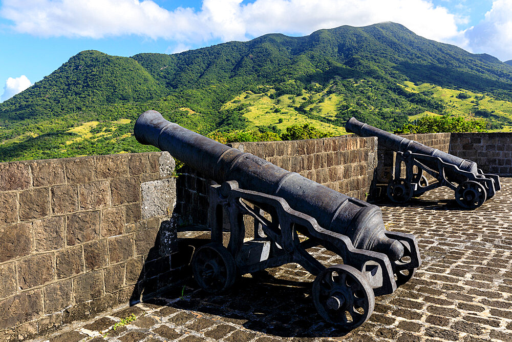 Citadel cannons, Brimstone Hill Fortress National Park, UNESCO World Heritage Site, St. Kitts, St. Kitts and Nevis, Leeward Islands, West Indies, Caribbean, Central America