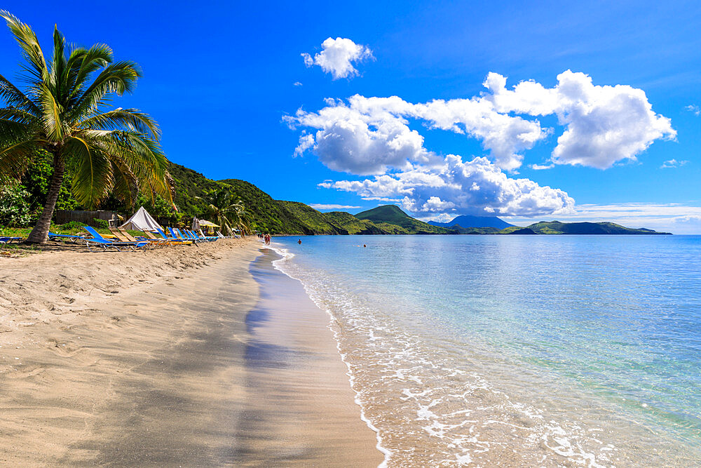 Beautiful beach, turquoise sea, South Friars Bay, Saint George Basseterre Parish, St. Kitts, St. Kitts and Nevis, Leeward Islands, West Indies, Caribbean, Central America