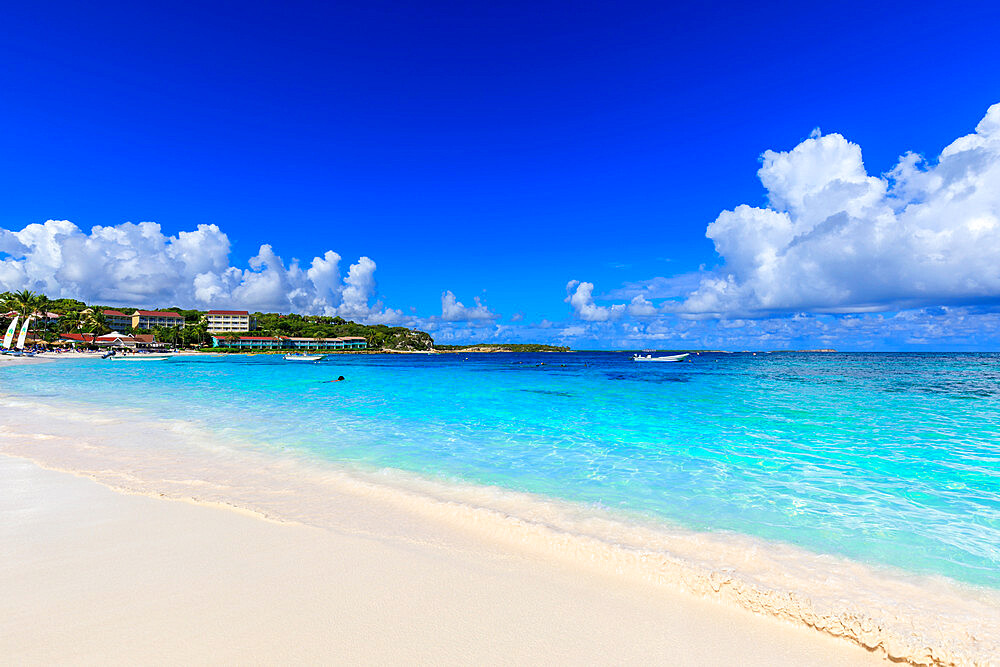 Long Bay Beach, beautiful soft white sand, turquoise sea, Antigua, Antigua and Barbuda, Leeward Islands, West Indies, Caribbean, Central America