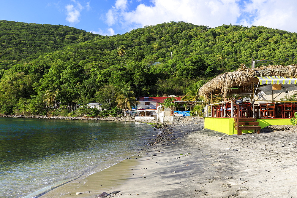 Deshaies, Catherine's Bar, Death In Paradise location, late afternoon, Basse Terre, Guadeloupe, Leeward Islands, West Indies, Caribbean, Central America