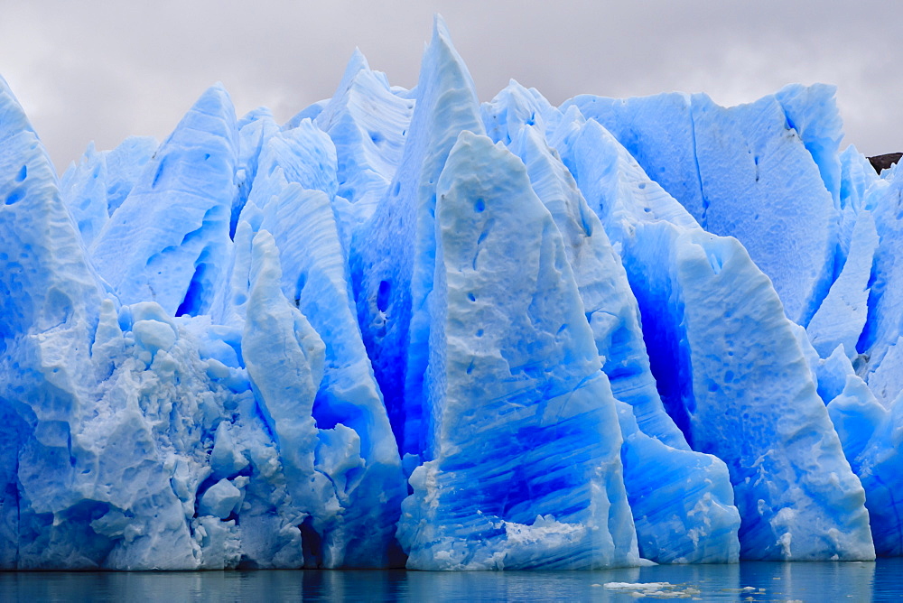 Blue ice, Grey Glacier, Torres del Paine National Park, Patagonia, Chile, South America 